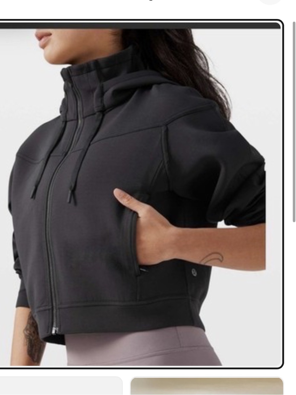 Lululemon Cropped Structured Womens Rogue Renegade Zip Hoodie Black Size 6